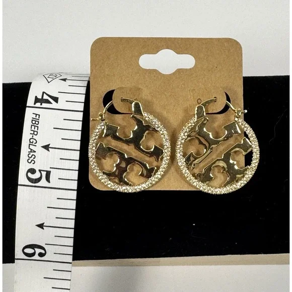 Tory Burch Hoop Logo Earrings - Picture 5 of 5